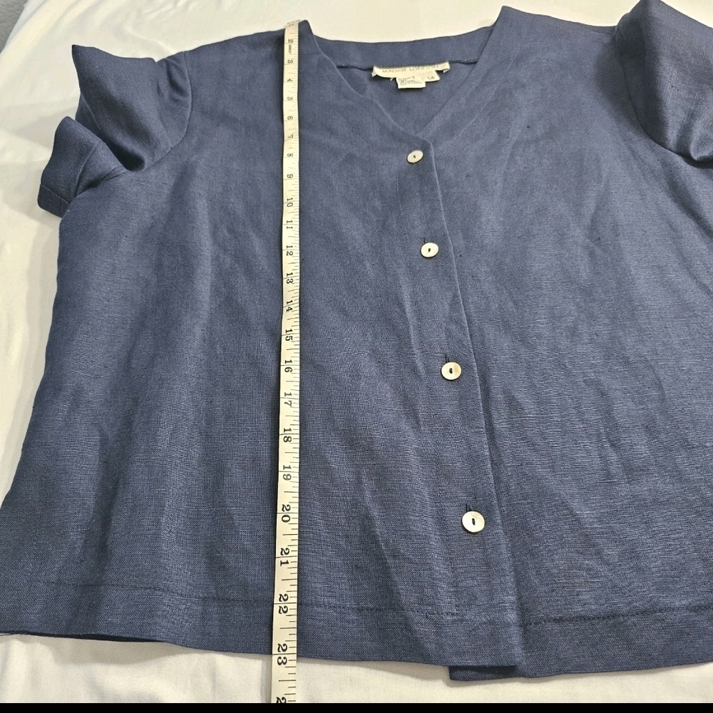Maggy London Linen Rayon Blue 2 pc Jacket Career Work Maxi Versatile Dress  14 - Picture 10 of 16